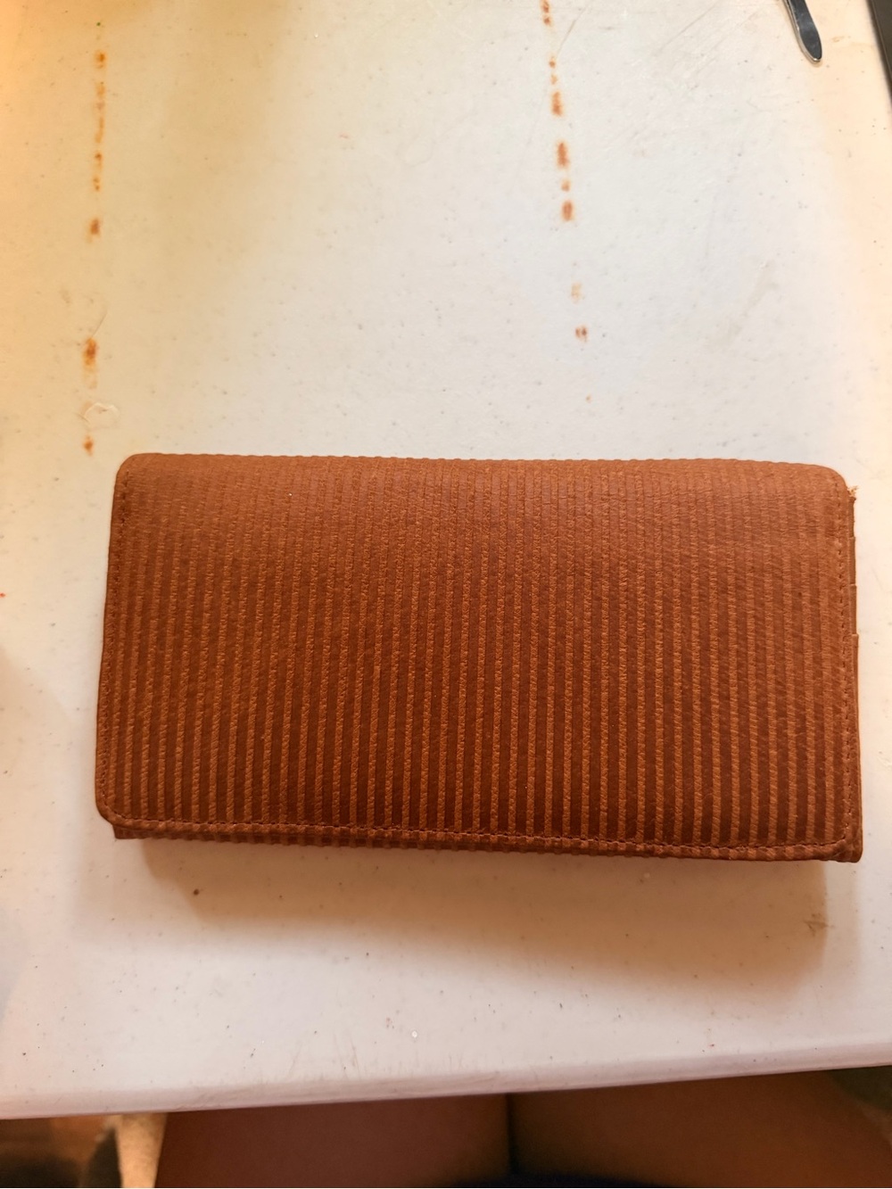 mundi Brown Corduroy Long Wallet - Rustic Tan Brown